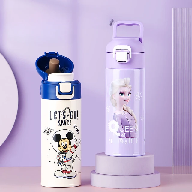 Kawaii Disney Children's Thermos Cup Elsa Princess Mickey Stainless Steel  Portable 500ml Thermos Cup Children's Birthday Gift - AliExpress