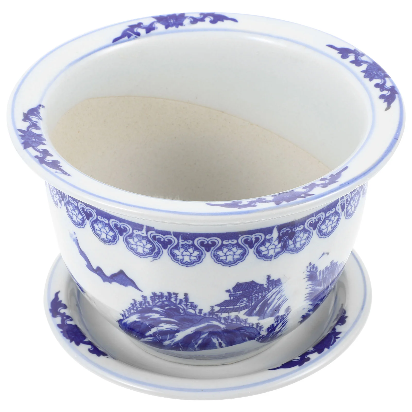 

Ceramic Flowerpot Chinese Oriental Planter Bathroom Decorations Cactus Planting Pots Container