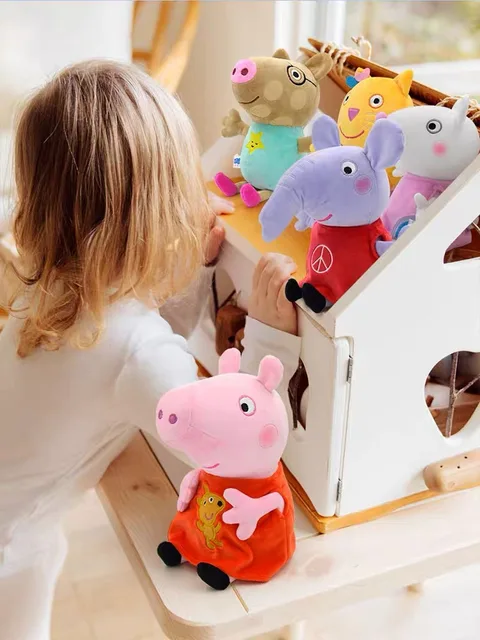 ペッパピッグファミリーぬいぐるみ,19 cm,オリジナルおもちゃ
