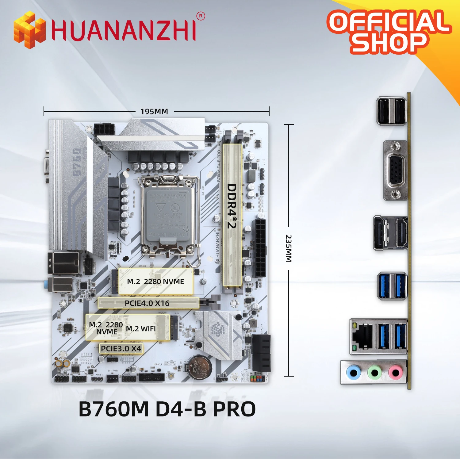 HUANANZHI B760M-D4-B PRO LGA 1700 DDR4 Motherboard - Image 4