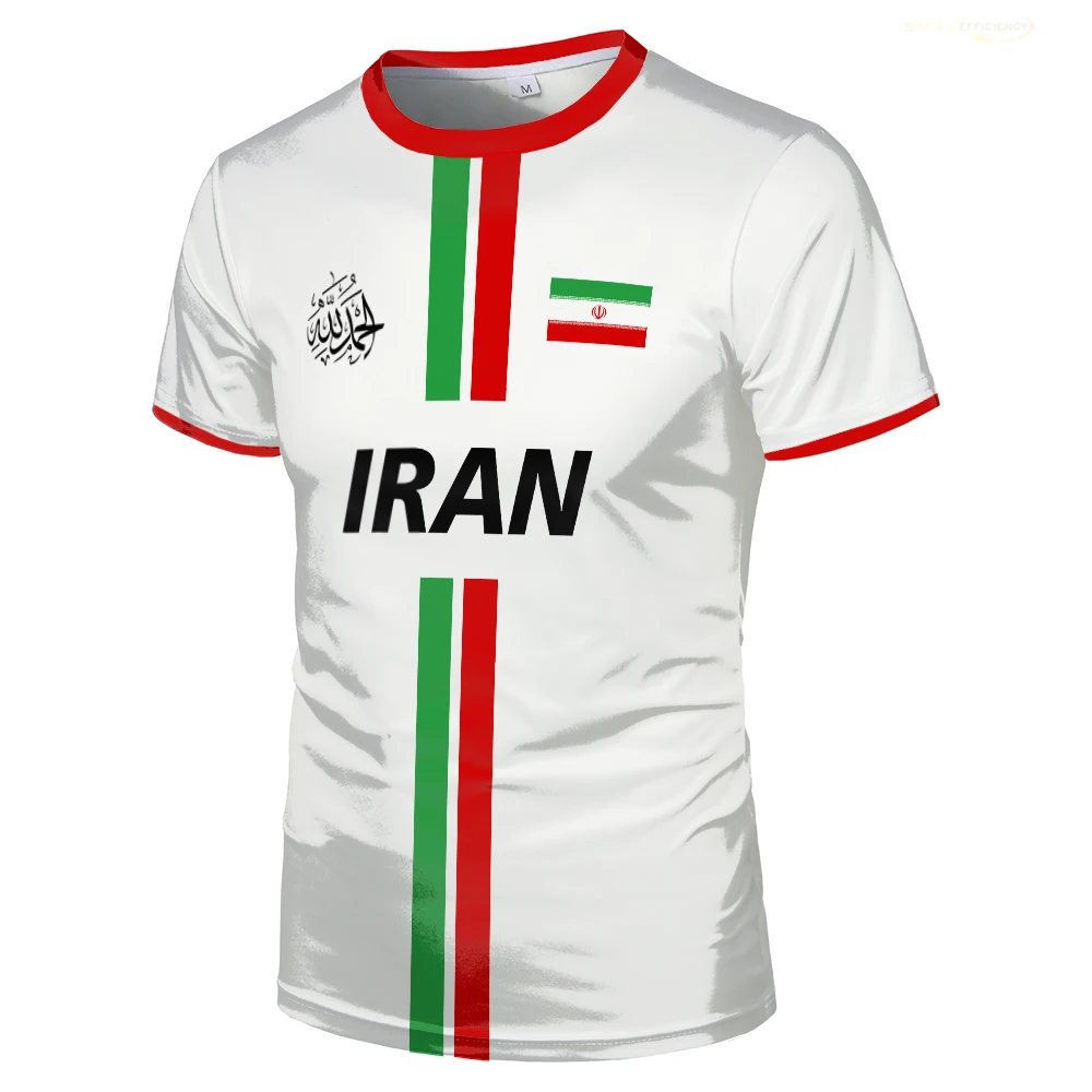 Iran Football Jersey Summer Sports Breathable Quick-drying O-Neck Short Sleeve T-shirt Iranian Flag Map Pattern Unisex Tops Gift - Image 4