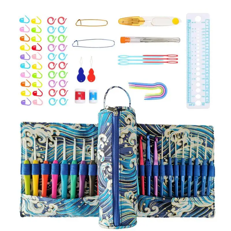 

Beginner Crochet Kit Beginner Needle Crochet Hook Set Stainless Steel Multifunctional Crafts Supplies For Scarf Sock Shoe
