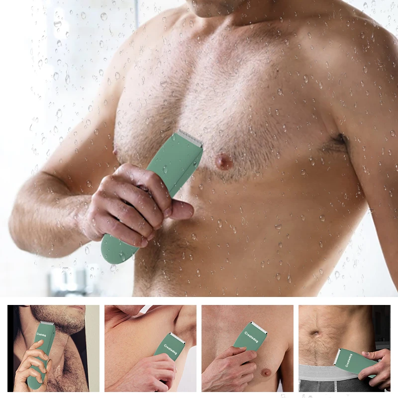 Body Hair Trimmer Shaver for Men Ball Trimmer for Groin Pubic Replaceable Ceramic Blade Groomer Electric Razor Waterproof Clippe 5