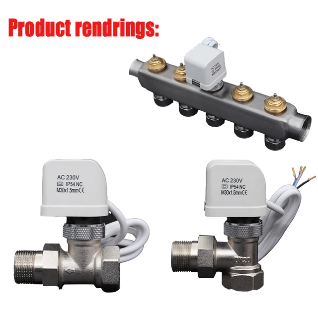 4 สาย AC230V ปกติปิดตัวกระตุ้นความร้อน (โซนวาล์ว) สําหรับน้ําหมุนเวียน/เอทิลีนไกลคอล PEX รังสีชั้น manifold 1