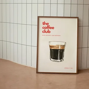 Retro Coffee Club Canvas Wall Art 1