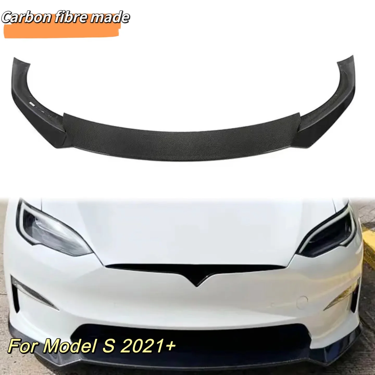 

MRD Carbon Fiber Front Lip for Tesla Model S 2021-2023 Front Diffuser One-piece Style