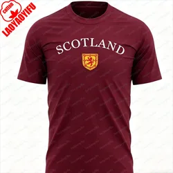 Scottish Patriotic Vintage Summer Football T - Shirt - XS (Wine red - 006121xt)