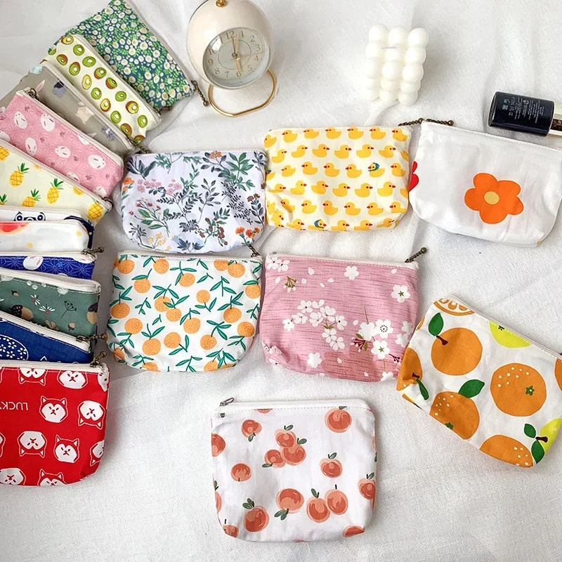1PCS Travel Mini Sanitary Napkin Storage Bag Coin Money Card Lipstick Storage Bag Wallet Flower Women's Small Cosmetic Bag