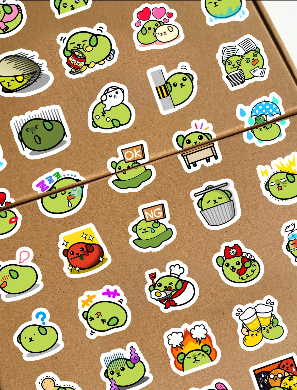 40 stücke Cartoon Grüne bohnen Aufkleber Kinder Belohnung Ermutigung Aufkleber Geburtstag Party Geschenk Verpackung Versiegelung Dekor Etiketten Kinder – Detail 6