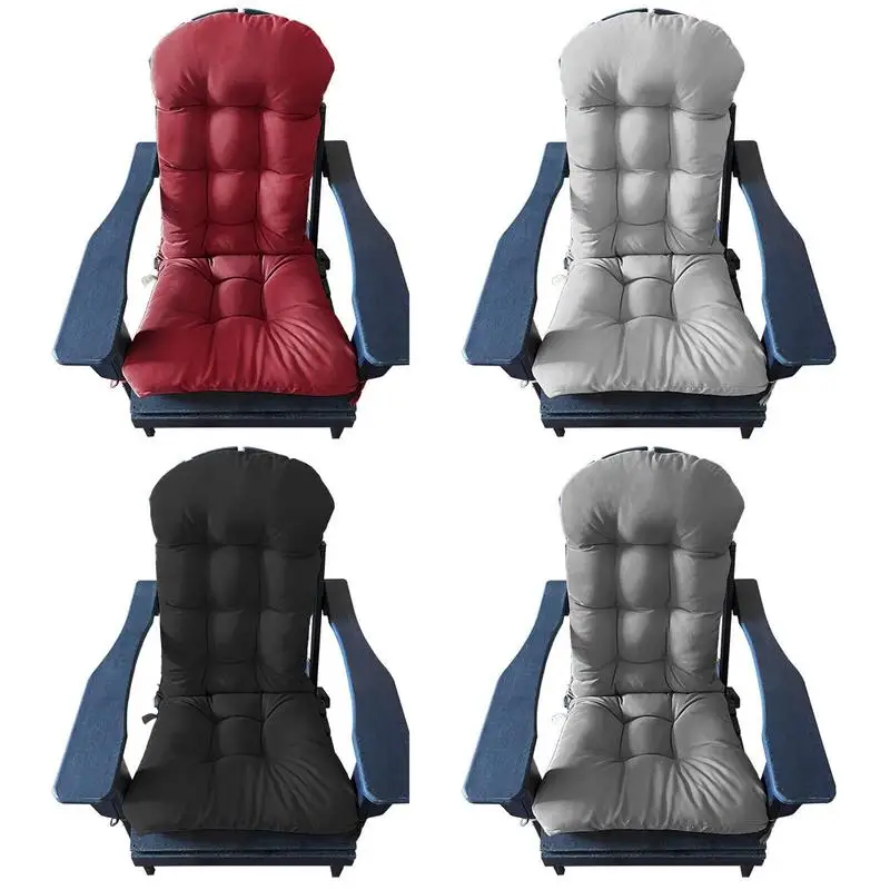 

Patio Chair Cushion Waterproof Polyester Seat Cushion With Adjustable Straps Reclining Rocking Chair Cushion For Home Decor