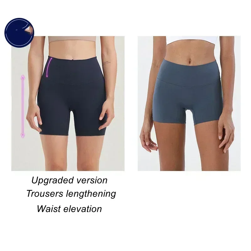 Lemon Women Yoga Shorts Running Fitness Bike High Rise Back Waist Shorts Stretchy Shorts Sport Workout Leisure Yoga Gym Short