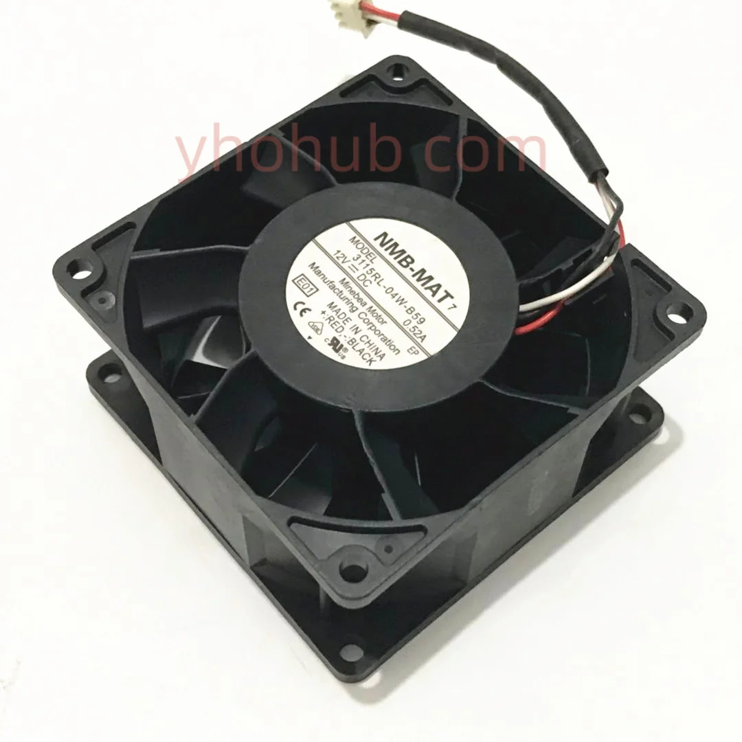 Nmb-mat 3115rl04w-b59 E01 dc 12v 0.52a 80x80x38 mm Servidor Ventilador de Refrigeração