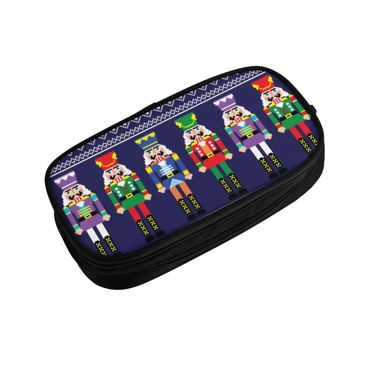 사용자 정의 호두 까기 인형 Kawaii 연필 케이스 소년 Gilrs 대용량 크리스마스 호두 까기 인형 장난감 군인 연필 상자 학생 편지지