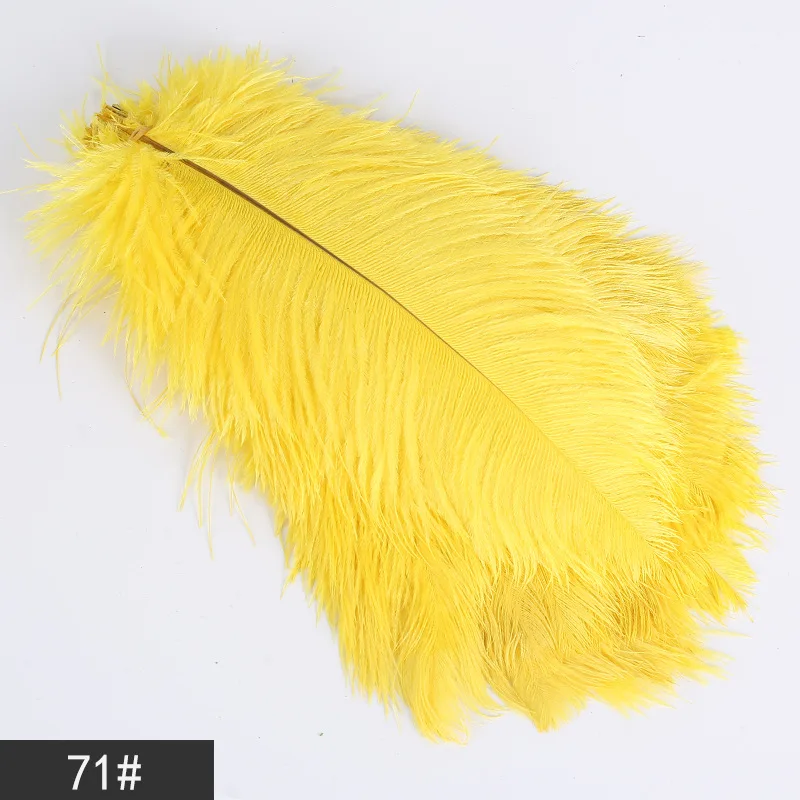 

100Pc 30-35CM Yellow Dyed Ostrich Feathers DIY Wedding Decoration Plumes Carnival Dancer Pluma for Crafts Needlework Accessories