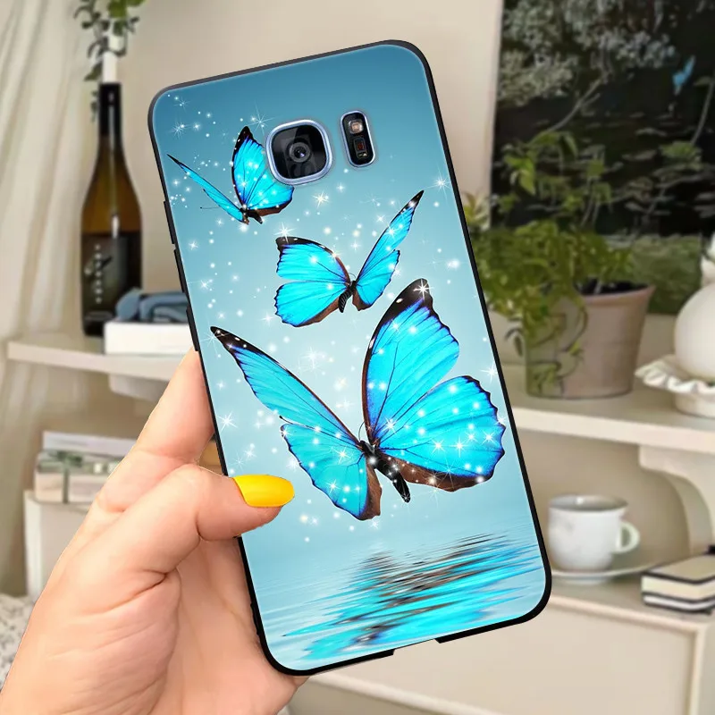 Cute Letters Soft Silicone Phone Case Cover - For Samsung Galaxy S7 Edge