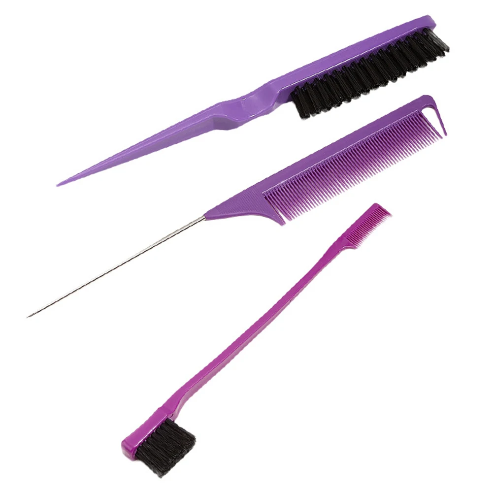 Hair Styling Cutting Comb 3 Pieces Hair Styling Comb Set Teasing Hair Brush Double Sided Hair Edge Brush Slicking Hair for Women