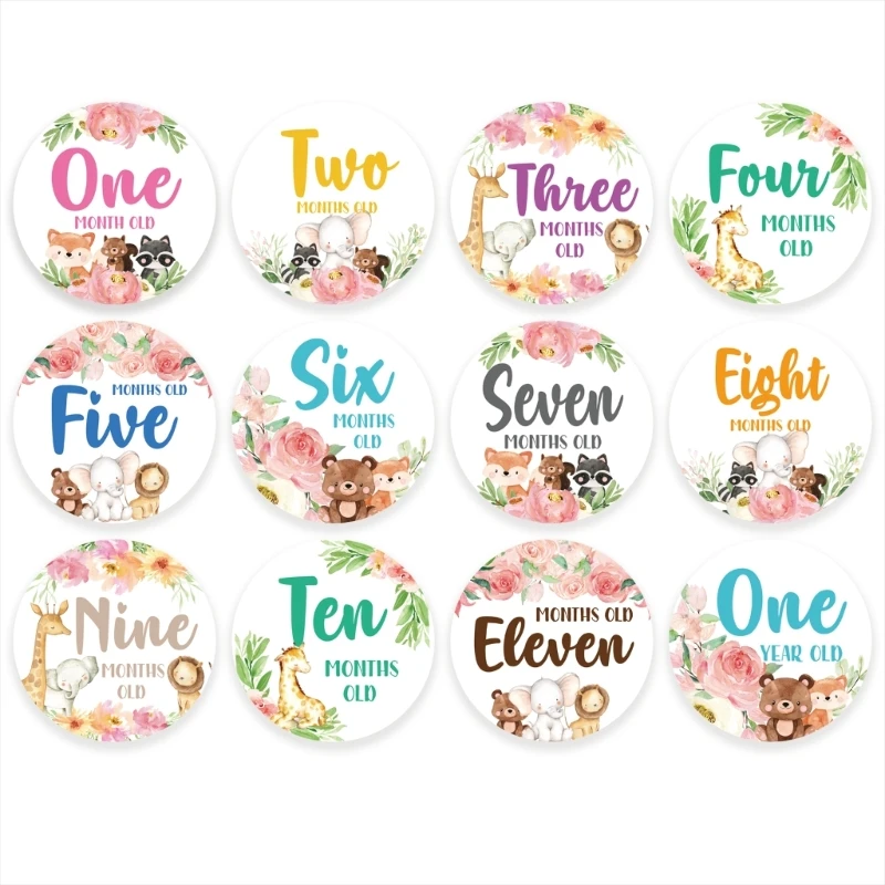Newborn Photography Props Baby Milestone Sticker Infant Paper Discs Milestone Sticker Birth for Baby Showers Newborn Photography Propsgift