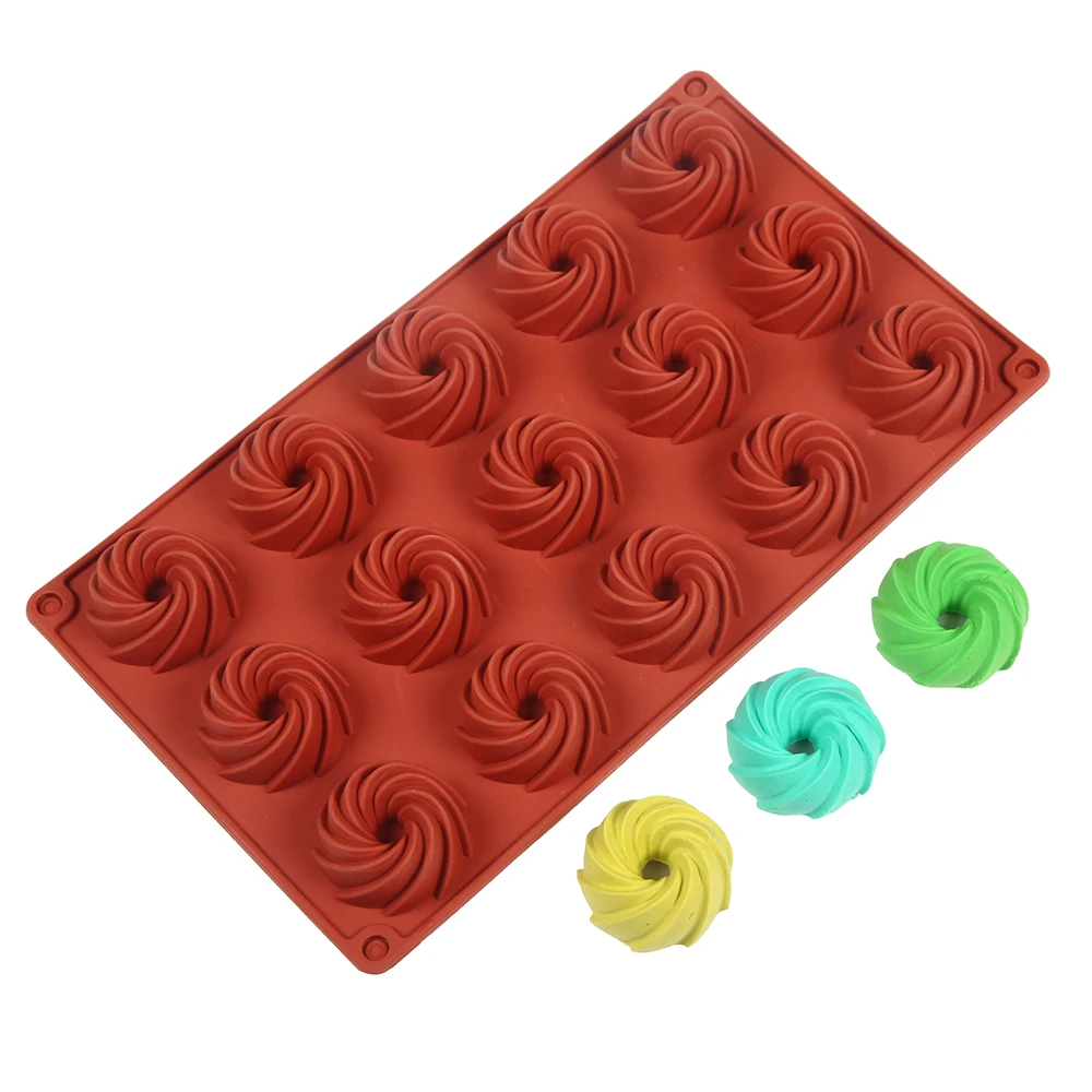 

Mini spiral chocolate silicone mold DIY candy pudding dessert mold cake decoration plugin kitchen baking utensils