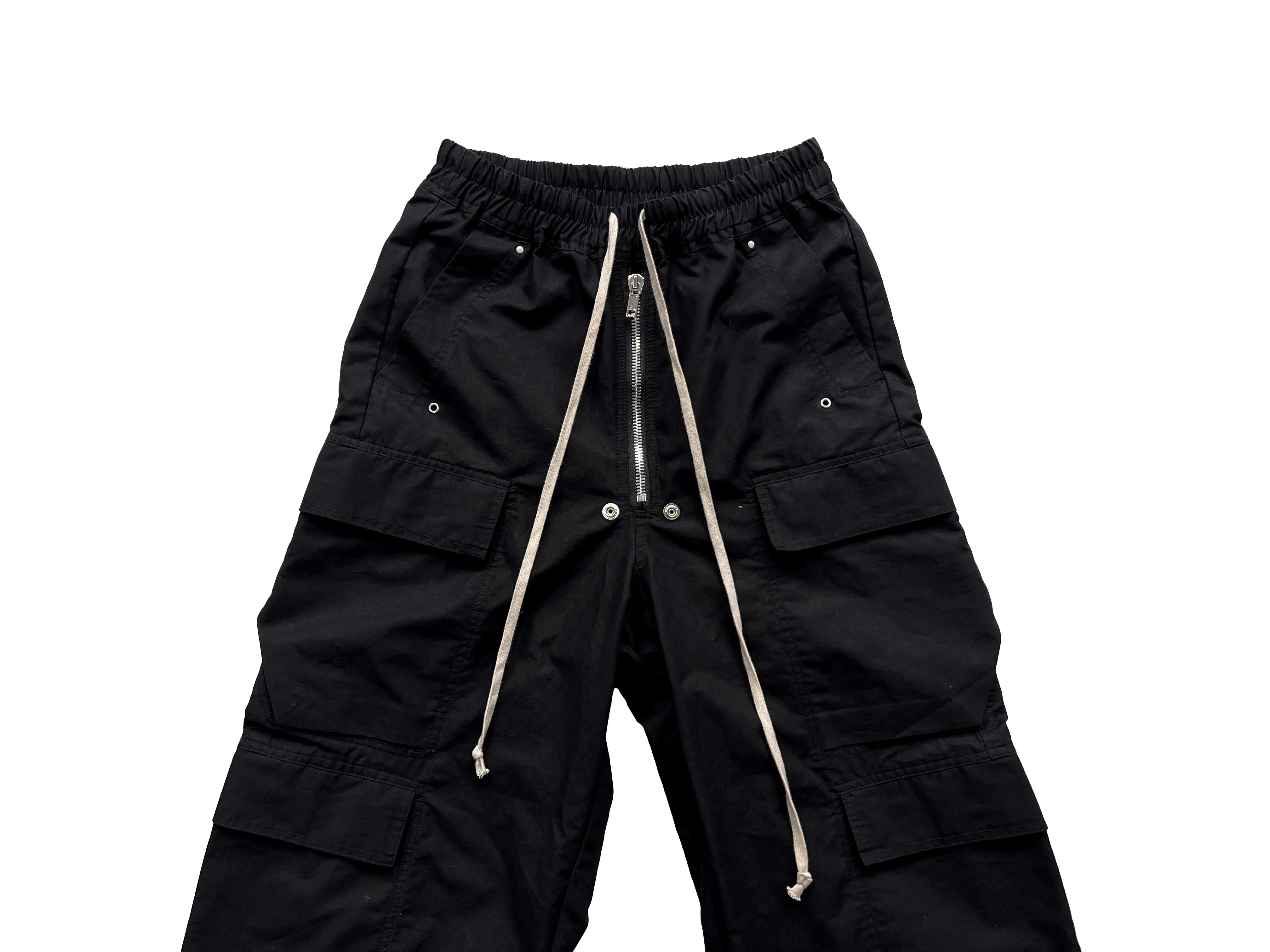 Description Picture 5 of itemBrand Rick Flared Pants Pleated Loose Solid Color Trousers Pants Straight Casual Drawstring Wide Leg Loose Pants