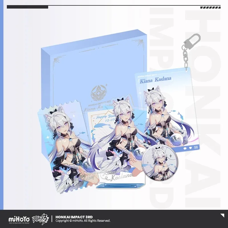 

Игра MiHoYo Honkai Impact 3 киана каслана Косплей 2023 День рождения Подарочная коробка Стенд набор моделей акриловая подвеска значок лазерный билет