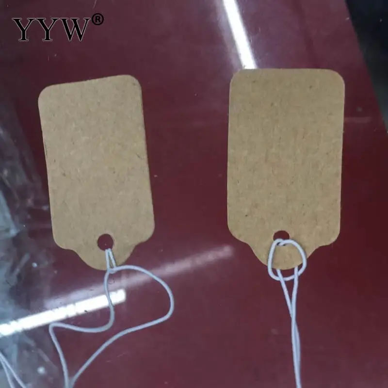 100Pcs/Lot Blank Kraft Jewelry Price Label With Strings Necklace Ring Bracelet Price Labels Tags Display Jewelry Making Findings