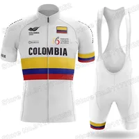 New Team Colombia 2022 Cycling Jersey Set Summer Cycling Clothing Mountain Road Race Bike Shirts Suit Bicycle Pants MTB Maillot 1