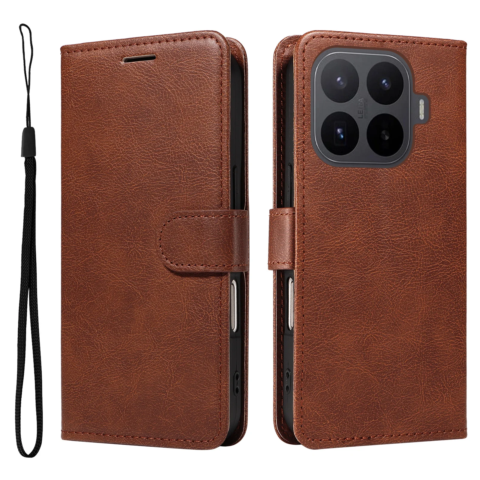 Leather Wallet Flip Phone Case with Card Holder and Stand Feature