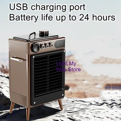Outdoor tent camping portable lithium battery DC AC rechargeable household mute fan air conditioning fan chiller