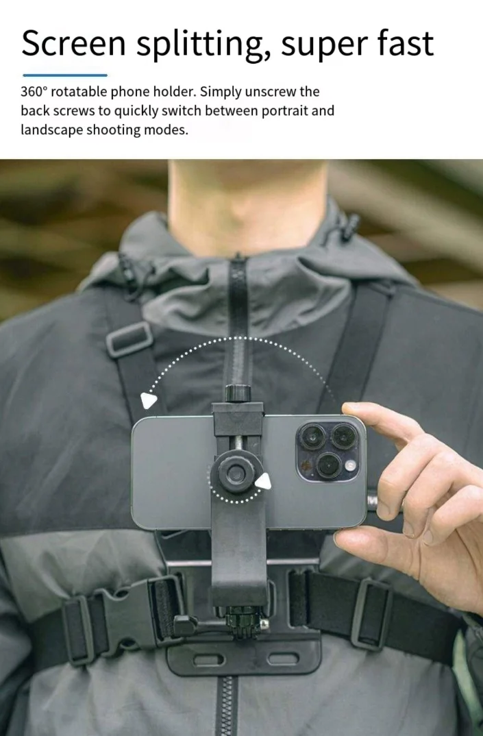 Verstellbare Brusthalterung für Actionkameras und Mobiltelefone – langlebiges Hilfsschießgerät für Sport- und Outdoor-Aktivitäten – Detail 2