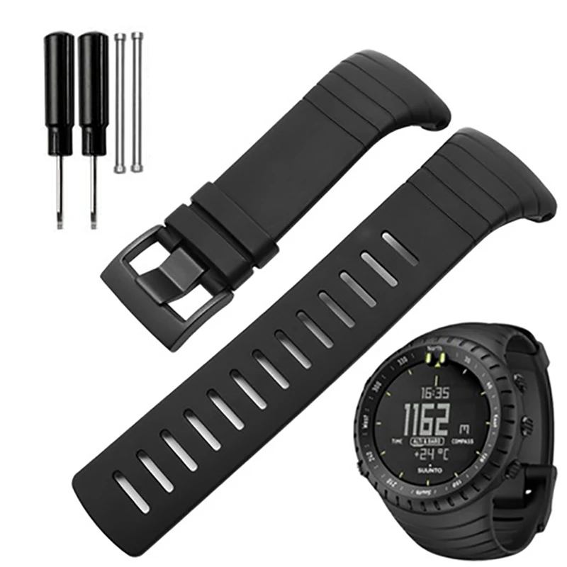 

For SUUNTO CORE Series Watchband Black Rubber Strap High Quality Silicone Bracelet With Tools Wristband Men Sports Watch Band