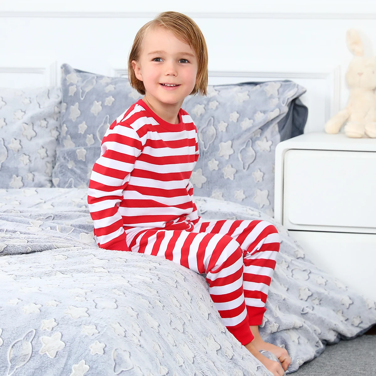 Pyjama Enfant Chinois Rouge Et Blanc à Fleurs – Taille 2-4 Et 5-7 Ans