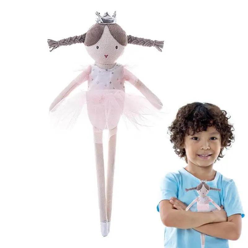 

New Flower Dress Plush Dolls For Girls Pink Ballet Girl Soft Plush Toy Cute Princess Skirt Doll Kids Stuffed Toys Children Gifts