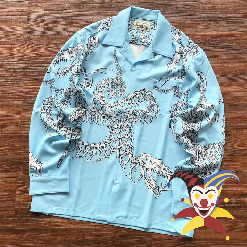 

Blue Casual WACKO MARIA Shirts Men Women Best Quality Long Sleeve Shirt