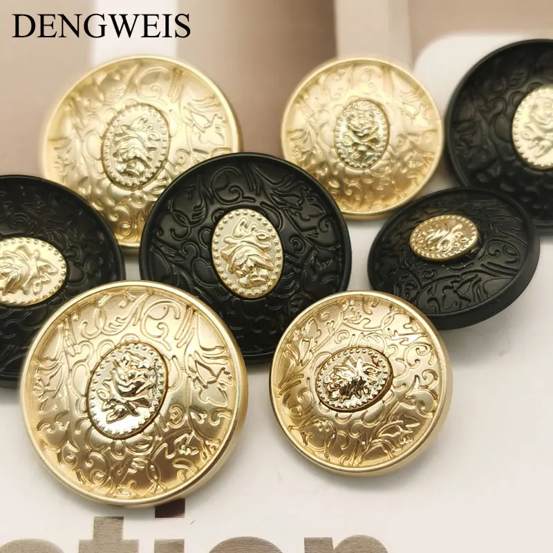 Luxury Design Vintage Rose Pattern Metal Buttons for Clothing Sewing Accessories Coat Skirt Decorative Buttons 6pcs 18mm 22mm