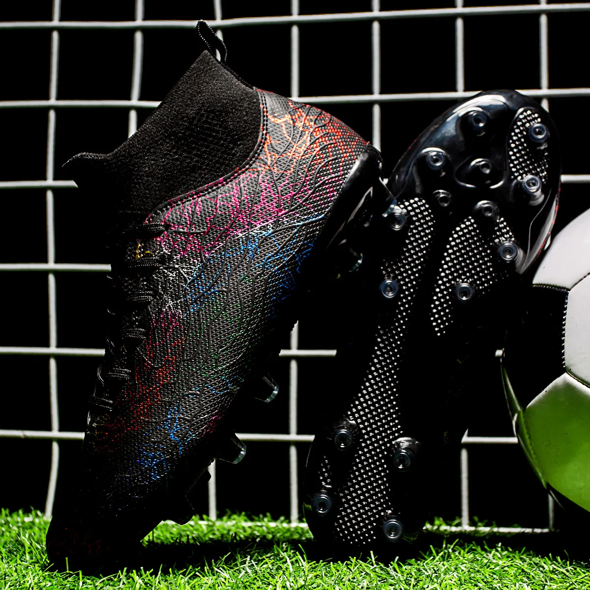 Chaussures de foot FG crampons longs et TF crampons courts - Conception unisexe professionnelle antidérapante