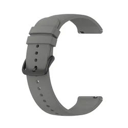 Silicone Strap with Round Tail and Black Buckle for 20mm (Grey)