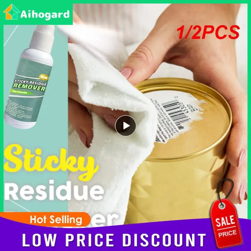 

1/2PCS Sticky Residue Remover Spray Sticker Remover All-Purpose Cleaner Car Glass Label Cleaner Adhesive Glue Spray Cleaning