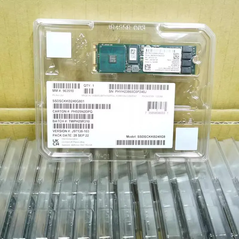 인텔 S4510 480G 240G M.2 2280 SATA NGFF 프로토콜 SSD 엔터프라이즈 클래스 SSDSCKKB240G801 SSDSCKKB480G801 용