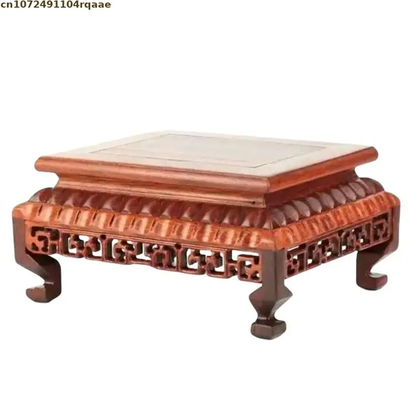 

Top Grade Miniature Redwood Table Crafts Figurines Vase Flower Pot Sorting Table Stand Tea Sets Pedestal Standing Flower Base