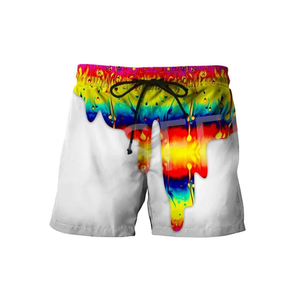 Tessffel Hipple Aliens Oil Psychedelic Trippy Tattoo Funny Men/Women 3DPrint Summer Streetwear Beach Shorts Casual Short Pants 2