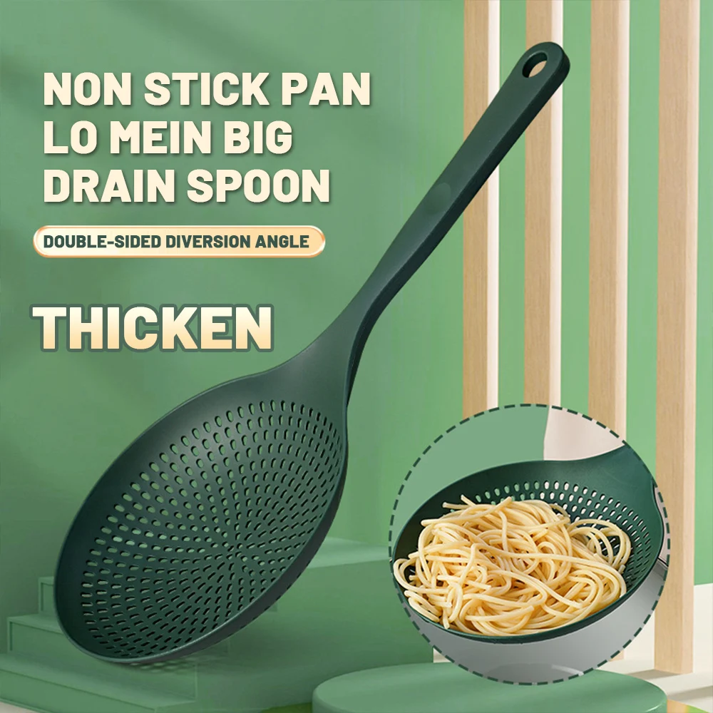 Description Picture 5 of itemPlastic Large Colander Spoons Drain Scoop Heat Resistant Long Handle Strainers Sieve Food Pasta Colanders Kitchen Filter Gadgets