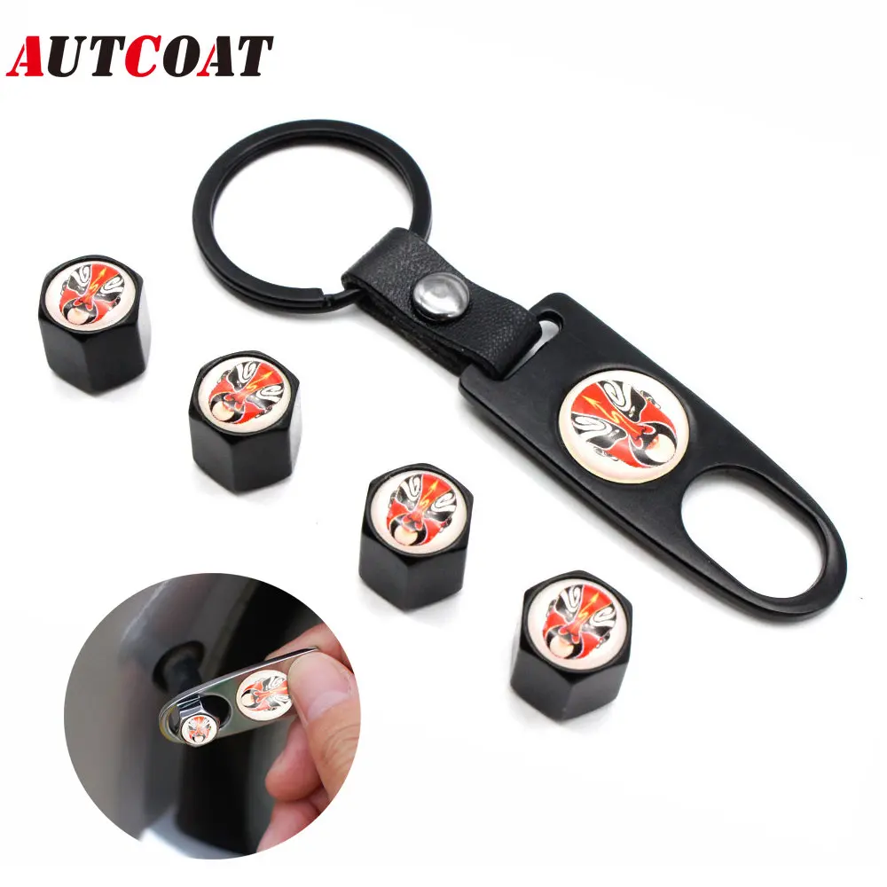 

1Set Face Style Anti-theft Car Tire Wheel Leather buckle Valve Caps with Wrench Zinc Alloy Car Tire Valve Caps Car Styling