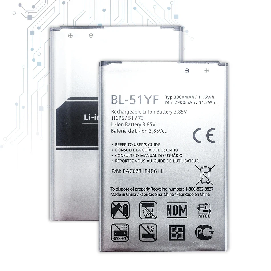 Rechargeable Battery 3000mAh Mobile Phone Battery for LG G4 H810 H815 H818 F500 US991 VS986 BL-51YF BL51YF BL 51YF Batteries