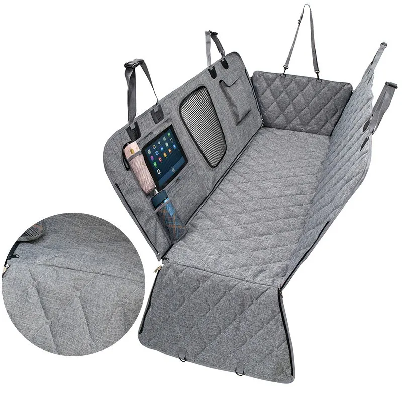 

Dog Car Seat Cover for Backseat Mesh Window Protection Mat Hammock Pet Products Multiple Pockets for SUV Nonslip Rubber