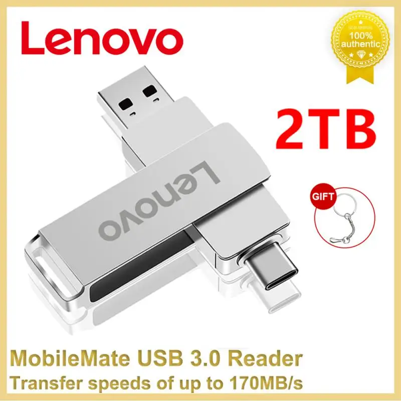 Lenovo Metal Usb Flash Drive 128Gb Usb3.0 Pen Drive 2Tb Flash Memory Disk Usb Stick Pendrive Memory Stick Per Laptop Pc Computer
