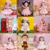 Mini 16cm BJd Doll 13 Movable Joint Girl Doll 3D Big Eyes 1/12 Fashion Princess Doll DIY Dress Up Toy Doll With Clothes Gift 1