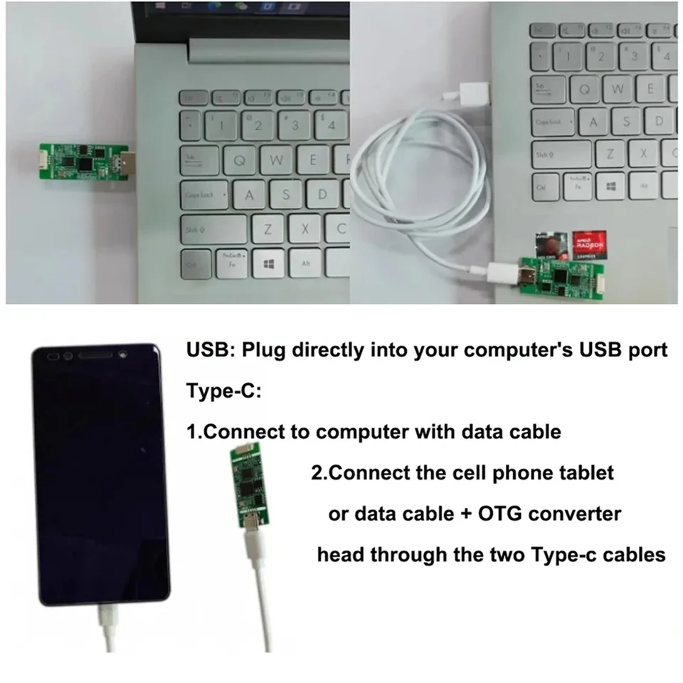 A62T-AHD to USB Capture Analog Signal to Digital USB Camera Module AHD to Type-C Module UVC Free Drive for Android(A)