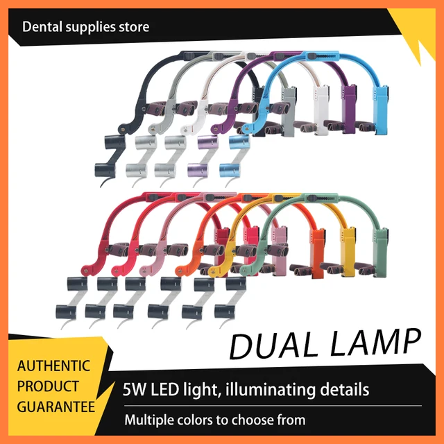 5W Dental Head Mounted Dual Light Oral Examination Lamp, Dual Light Source, Focused Field of View, Cosmetic Surgery