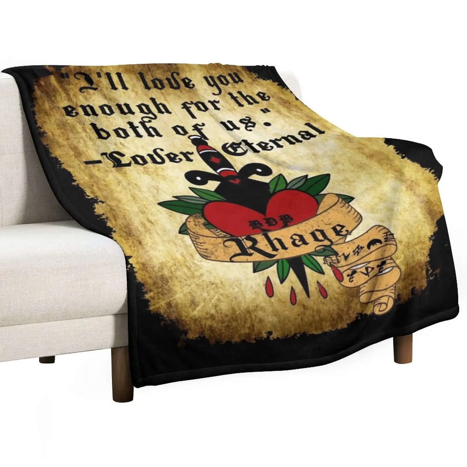 

black dagger brotherhood Rhage quote Lover Eternal Throw Blanket fluffy Luxury St Blankets