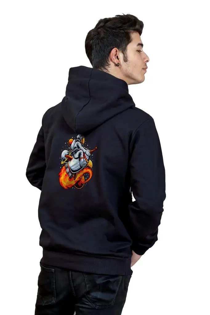 Astro Rider Backpack Printed Men 'S Black Slim Fit Regular Sweatshirt | Мужская одежда